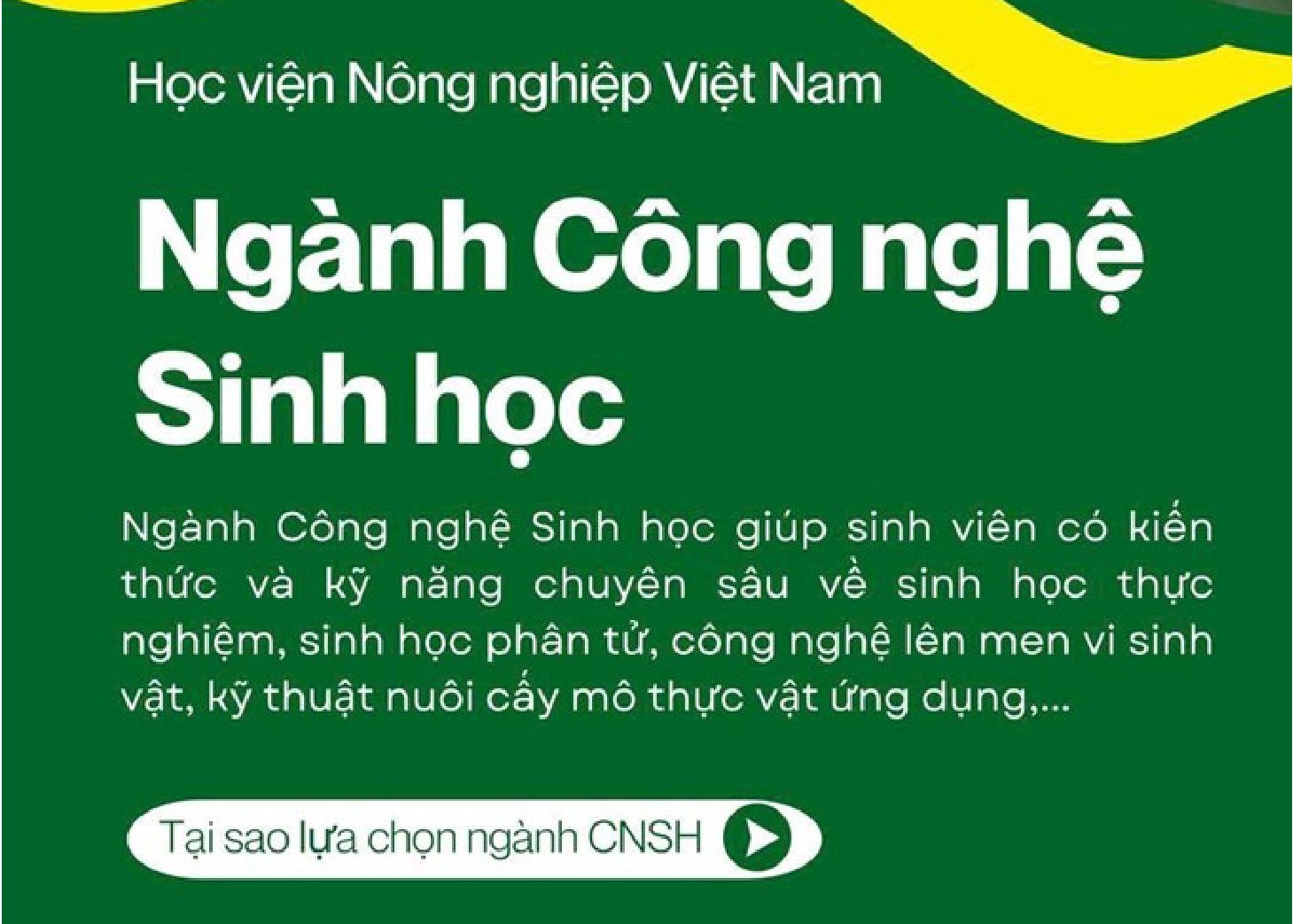 TÌM HIỂU NGÀNH CÔNG NGHỆ SINH HỌC CỦA HỌC VIỆN NÔNG NGHIỆP VIỆT NAM